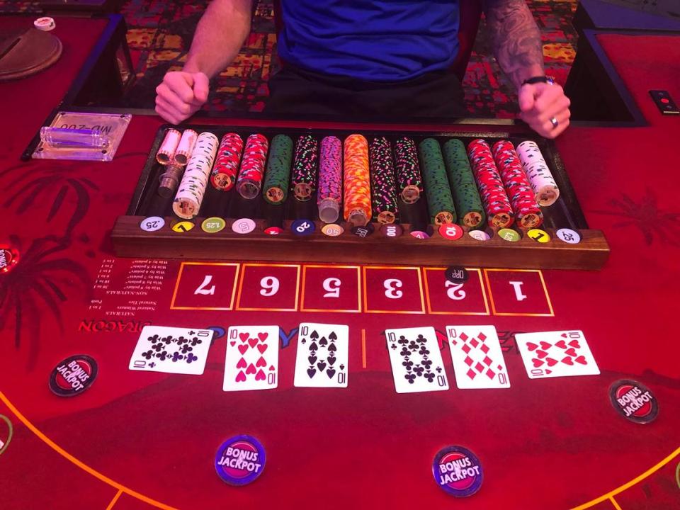 A jackpot at Boomtown Casino Biloxi was the second major progressive table game jackpot at a Biloxi casino this year. Casino revenue was down in March but rebounded in April.