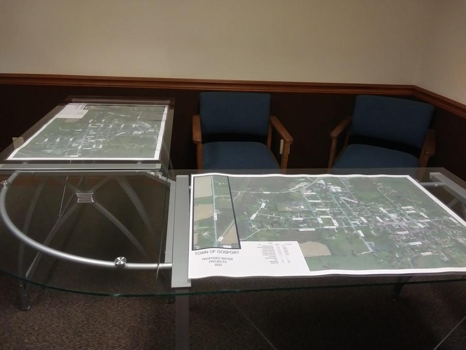 A Gosport Town Board member caused a stir when he purchased this glass table for the town hall.