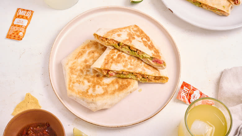 shrimp crunchwrap on a plate