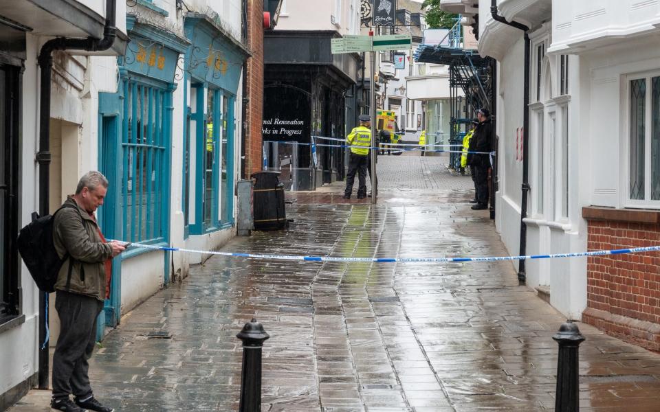 Some shops in Ipswich were cordened off for hours during the standoff with police