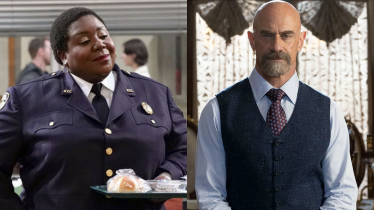  Lacretta as Gurgs on Night Court and Christopher Meloni as Stabler on Law & Order: Organized Crime. 