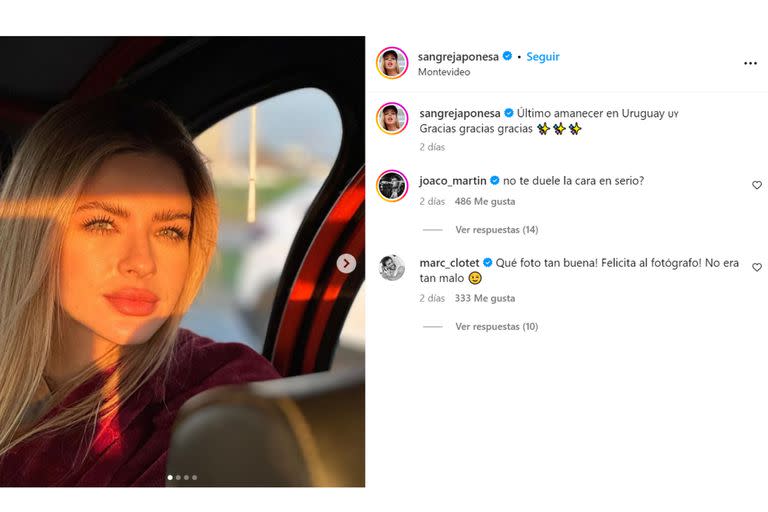 La foto de la China Suárez en Instagram que dio lugar a la polémica