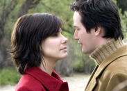 <b>The Lake House (2006)</b><br> <b>Scene:</b> Sandra Bullock and Keanu Reeves slow dance themselves into a smooch.<br> <b>Offense:</b> Too much lead-up time