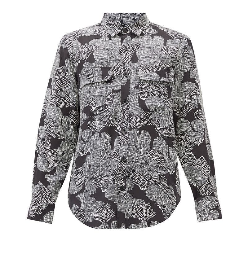 Abstract dot-print silk shirt