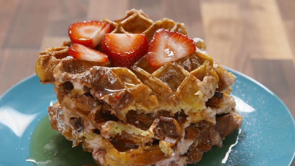 Strawberry Cheesecake French Toast Waffles