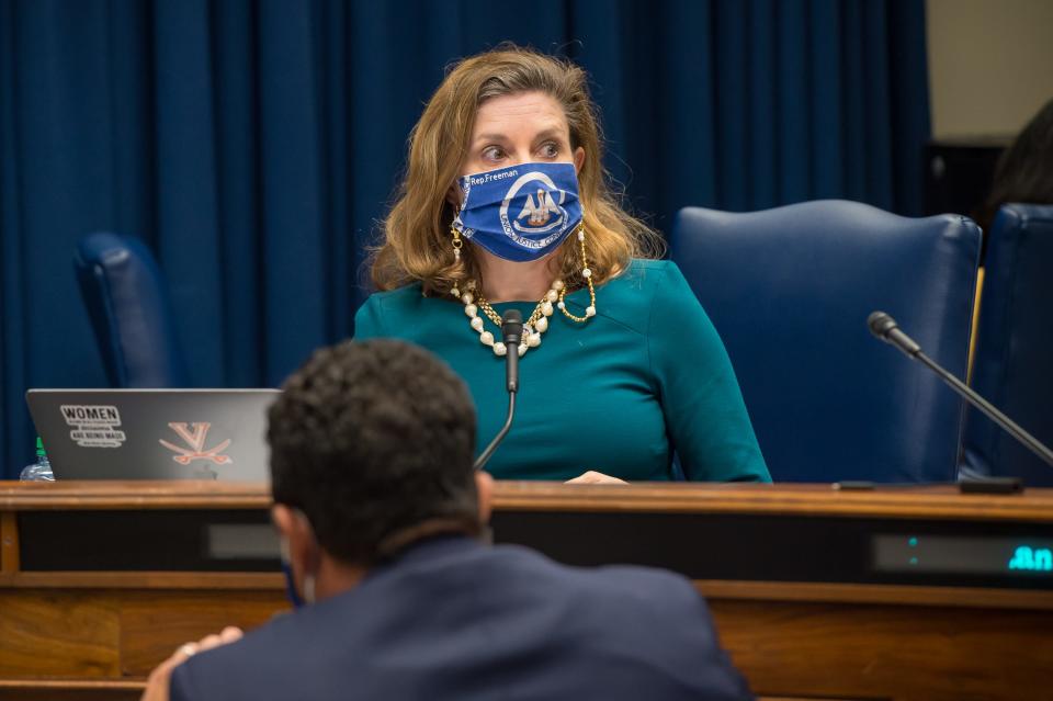 State Representative Aimee Adatto Freeman during the Senate Select Committee on Women and Children at the Louisiana State Capitol in Baton Rouge, LA.  Wednesday, March 10, 2021.