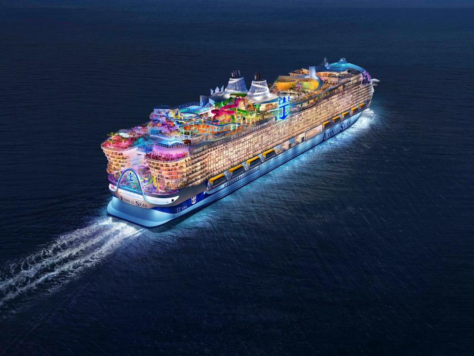 A rendering of Royal Caribbean International's Icon of the Seas cruise ship.