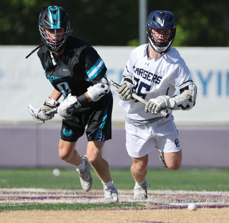 Corner Canyon vs. Farmington in the 6A boys lacrosse state semifinal in Salt Lake City on Wednesday, May 24, 2023. Corner Canyon won 12-0. | Jeffrey D. Allred, Deseret News