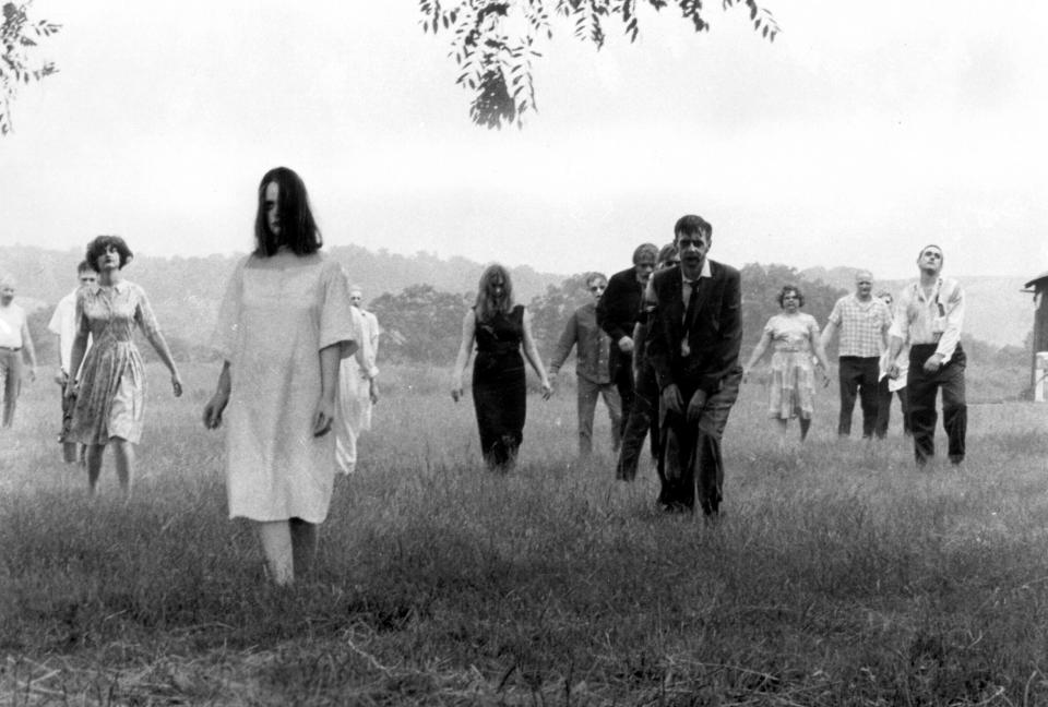 Zombies shamble across rural Pennsylvania in the classic "Night of the Living Dead."