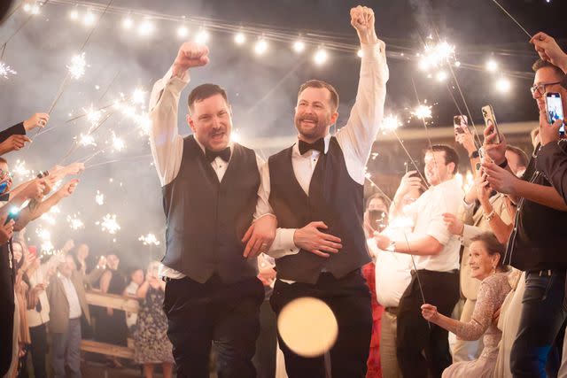 <p>William McClintic/Heather Carpenter</p> Ty Herndon (left) and husband Alex Schwartz celebrate their newly married status.