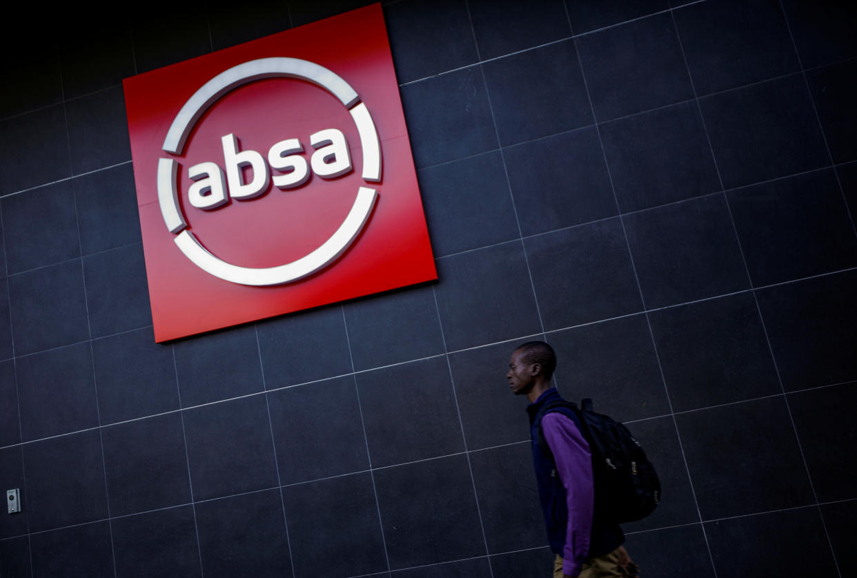 Barclays  The logo of South Africa's Absa bank is seen outside an Absa branch in Cape Town, South Africa, March 10, 2020. Picture taken March 10, 2020. REUTERS/Mike Hutchings