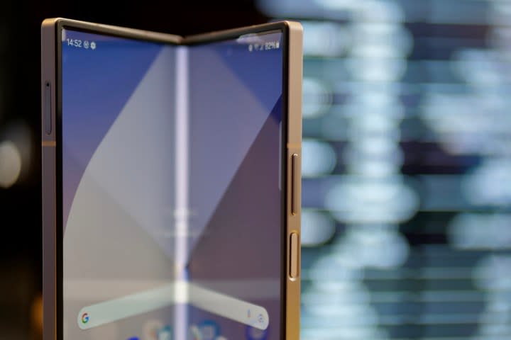 The Samsung Galaxy Z Fold6 partially open.