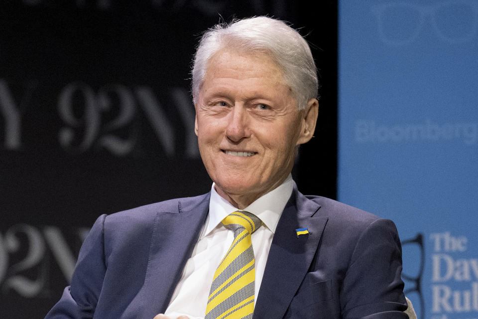 FILE - Former President Bill Clinton speaks at the 92nd Street Y, in New York, May 4, 2023. Social media is abuzz with news that a judge is about to release a list of "clients," or "associates" or maybe "co-conspirators," of Jeffrey Epstein, the jet-setting financier who killed himself in 2019 while awaiting trial on sex trafficking charges. While some previously sealed court records are indeed being made public, the great majority of the people whose names appear in those documents are not accused of any wrongdoing. (Photo by Evan Agostini/Invision/AP, File)