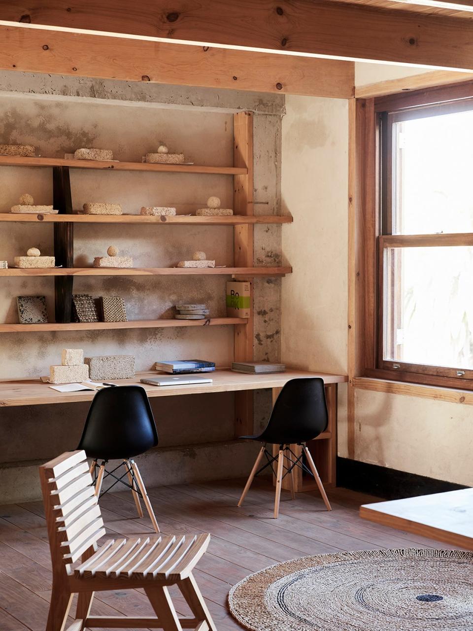 two chairs at desk