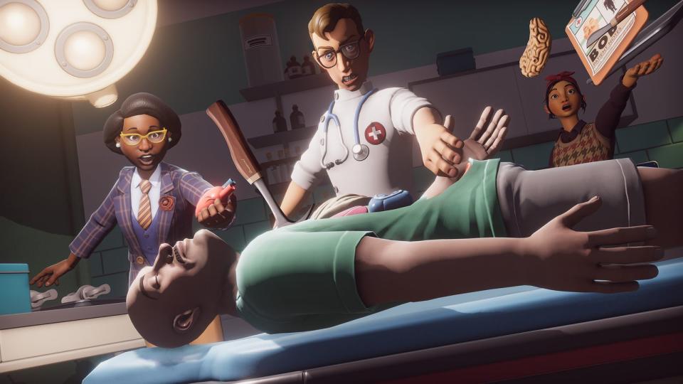 Auch der zweite "Surgeon Simulator" punktet mit einer Überdosis schwarzen Humors - das muss man mögen. Ansonsten erinnern die Single- und Mulitplayer-Operationen mit bis zu vier Bilschirm-Chirurgen gleichzeitig an Geschicklichkeits-Brettspiele wie "Dr. Bibber". (Bild: Bossa Studios)