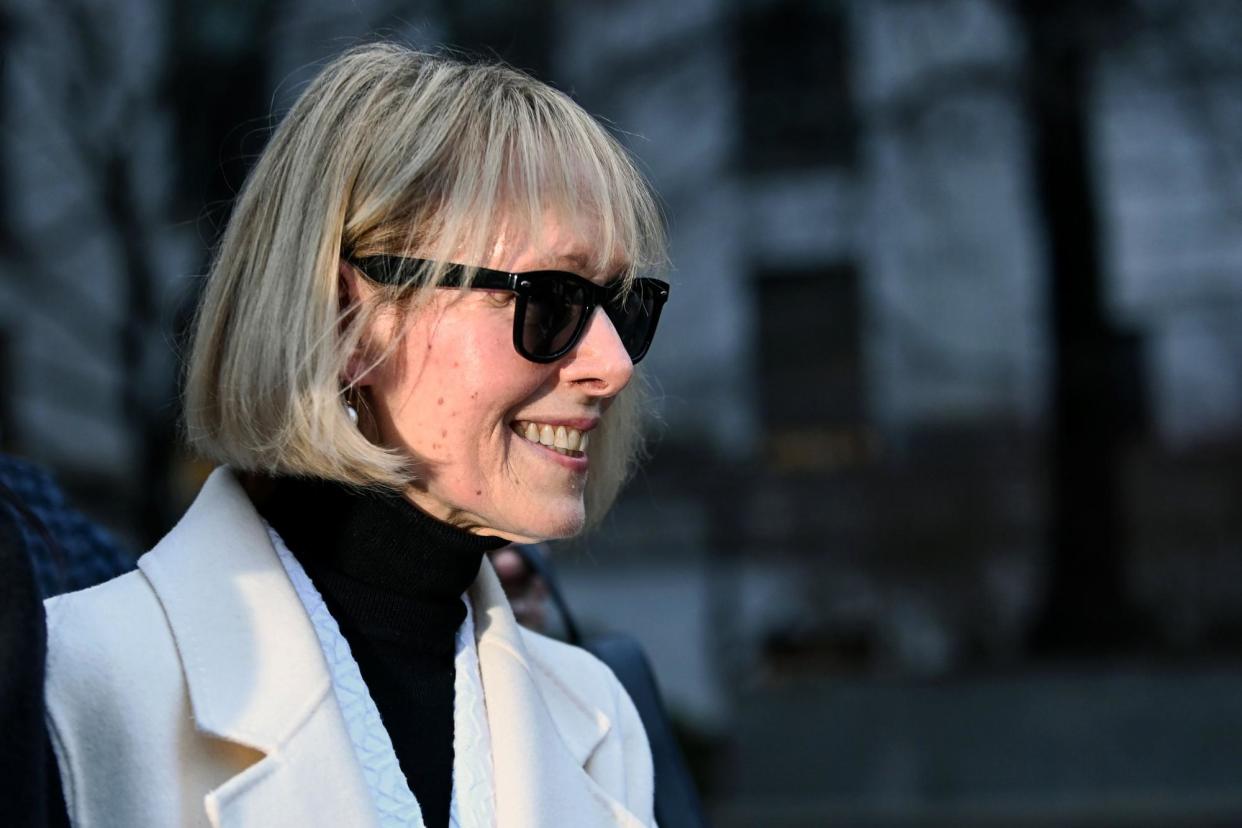 <span>A jury awarded E Jean Carroll, seen here leaving federal court in Manhattan on 26 January 2024, $83.3m in the defamation trial.</span><span>Photograph: Andrea Renault/ZUMA Press Wire/REX/Shutterstock</span>