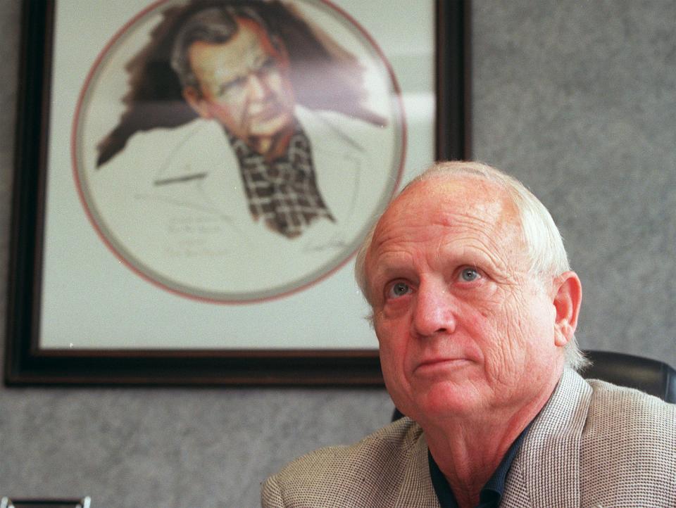 Larry Lacewell, the Dallas Cowboys director of scouting who has been drafting for the team since 1993, poses in his office at Valley Ranch, April 11, 2000, in Irving, Texas.