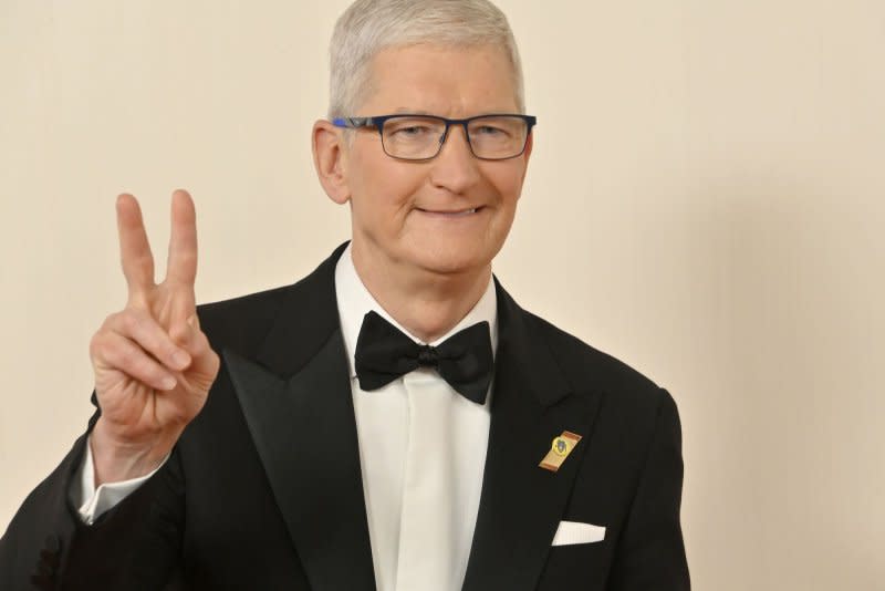 Apple's CEO Tim Cook arrives on the red carpet at the 96th annual Academy Awards in Los Angeles, Calif in March. On Tuesday, Cook told the public to “pencil us in” for Apple's next product launch in nearly two years. Photo by Jim Ruymen/UPI