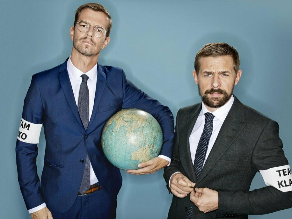 Joko Winterscheidt (l.) tritt mit seinem Team gegen Klaas Heufer-Umlauf an. (Bild: ProSieben/Jens Hartmann)