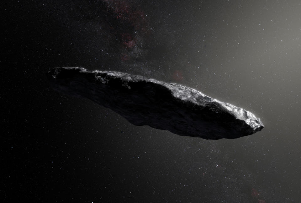 Die mysteriöse Form des interstellaren Himmelskörpers Oumuamua regte die Fantasie vieler Beobachter an. (Bild: European Southern Obervatory/M. Kornmesser/Handout via REUTERS)