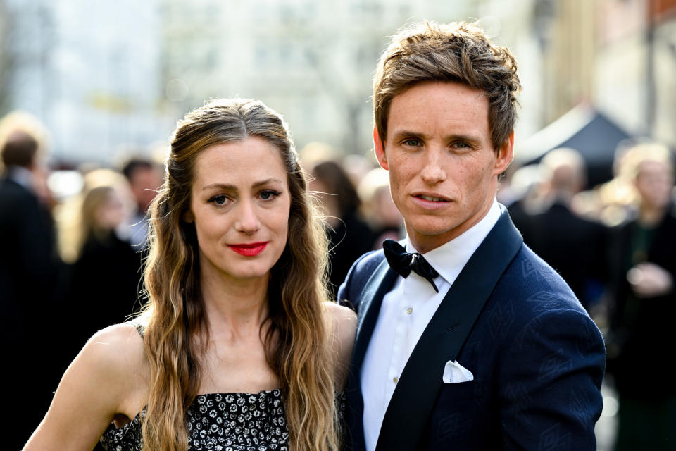 Hannah Bagshawe and Eddie Redmayne attends The Olivier Awards 2022