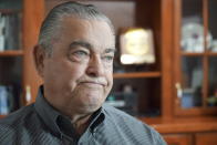 W. Lloyd Grafton, a former federal officer, past member of the Louisiana State Police Commission and an expert court consultant on police use of force, pauses during an interview at his home in Ruston, La. “There’s a corruption that allows the reprobates in state police to just sort of do as they damn well please,” says Grafton, who is consulting on the Ronald Greene family’s civil case. “Nobody holds them accountable.” (AP Photo/Allen G. Breed)