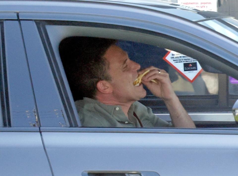 Ben Affleck, eating fries