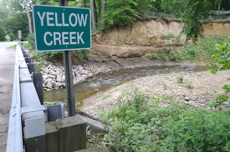 Yellow Creek flows under Yellow Creek Road in Bath. Did the creek derive its name from yellow sediment?