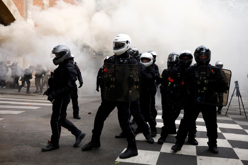 Traditional May Day labour union march in Paris