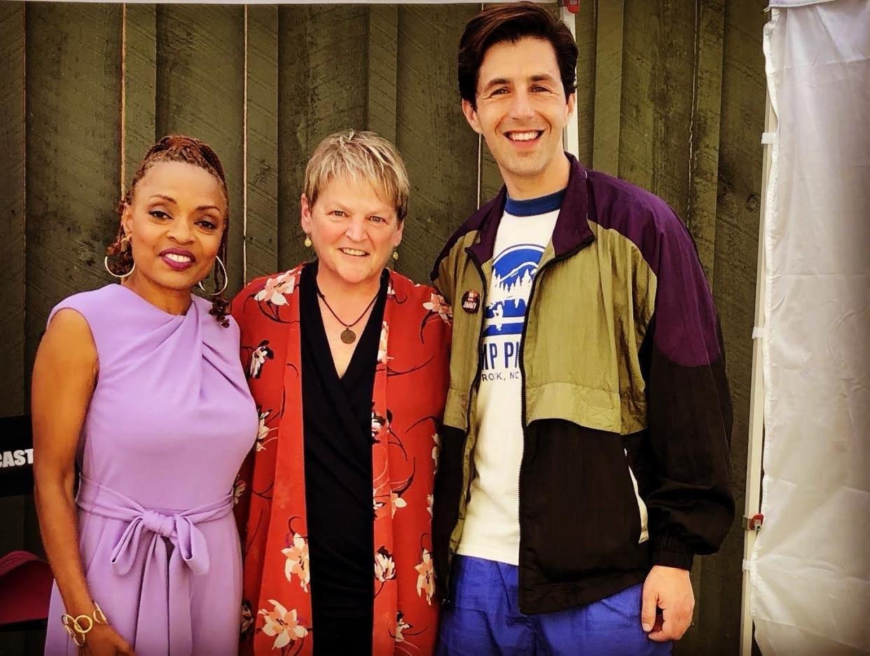 Dede Norungolo, of Easley, South Carolina, spent three days on the Camp Pinnacle set as an extra for "Summer Camp," working with Maria Howell, left, and Josh Peck.