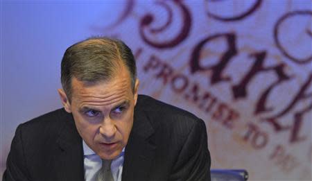 Bank of England Governor Mark Carney speaks during the bank's quarterly inflation report news conference at the Bank of England in London November 13, 2013. REUTERS/Toby Melville