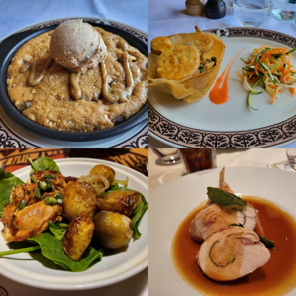 Various dishes from Disneyland Paris restaurants such as Walt's, Manhattan Restaurant and Chez Remy