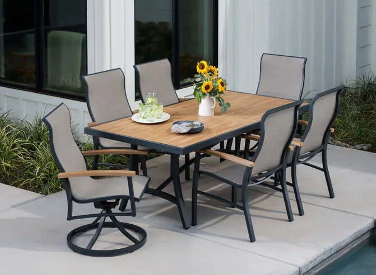 an outdoor dining set.