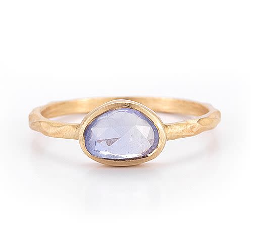 Blue sapphire and 14k gold, $695.   