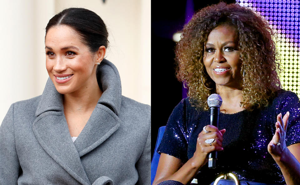 Meghan Markle interviewed Michelle Obama for the September issue of British Vogue. (Photos: Getty Images)