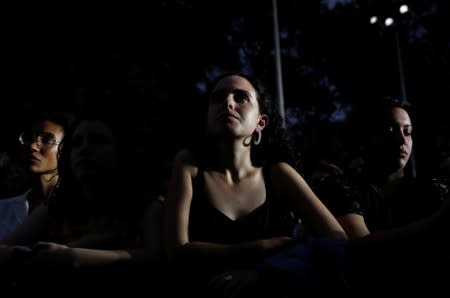 U.S. Senator and democratic presidential candidate Elizabeth Warren speaks at Washington Square Park in New York