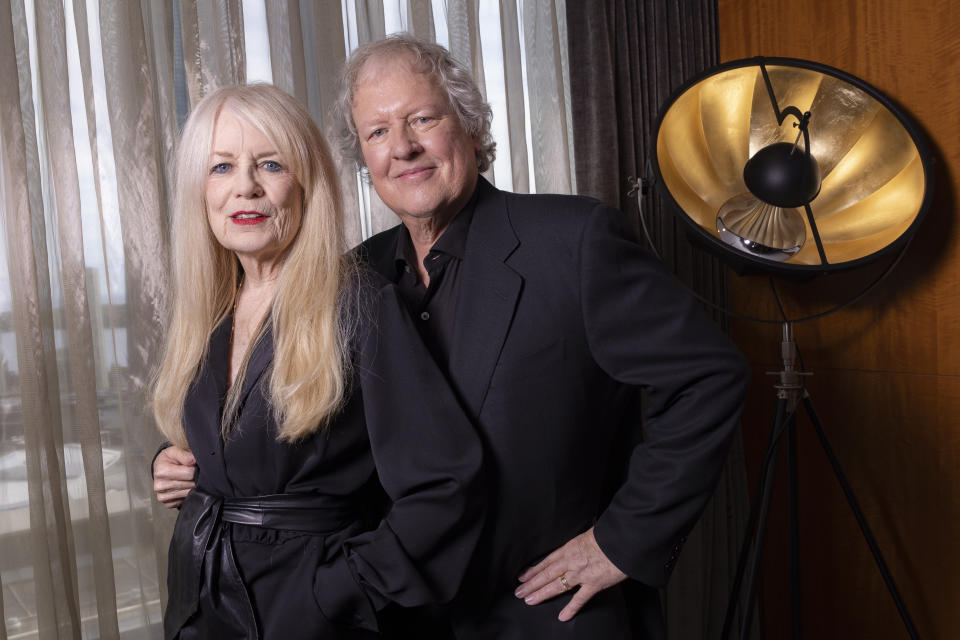 Tina Weymouth, left, and Chris Frantz of Talking Heads pose for a portrait to promote the film "Stop Making Sense" during the Toronto International Film Festival, Monday, Sept. 11, 2023, in Toronto. (Photo by Joel C Ryan/Invision/AP)