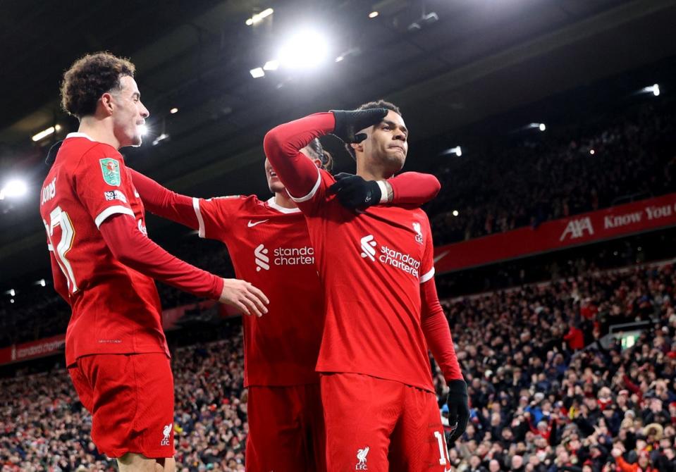 Cody Gakpo scored the winner as Liverpool came from behind to beat Fulham  (Reuters)