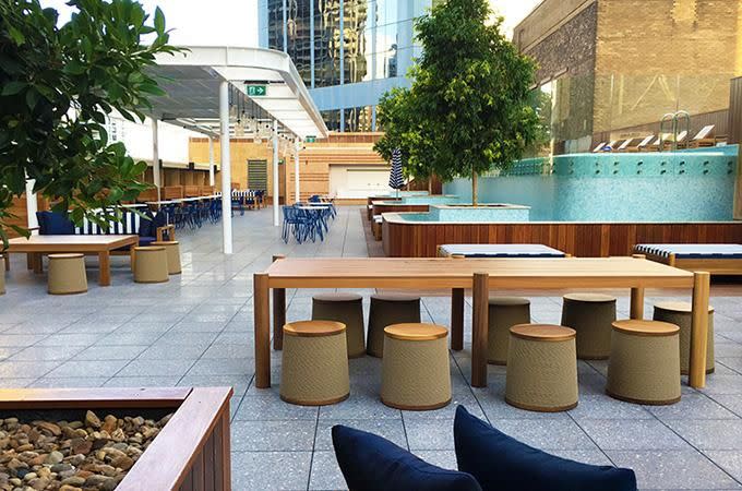 Primus Hotel’s stylish rooftop pool and bar. Photo: Chris Ashton