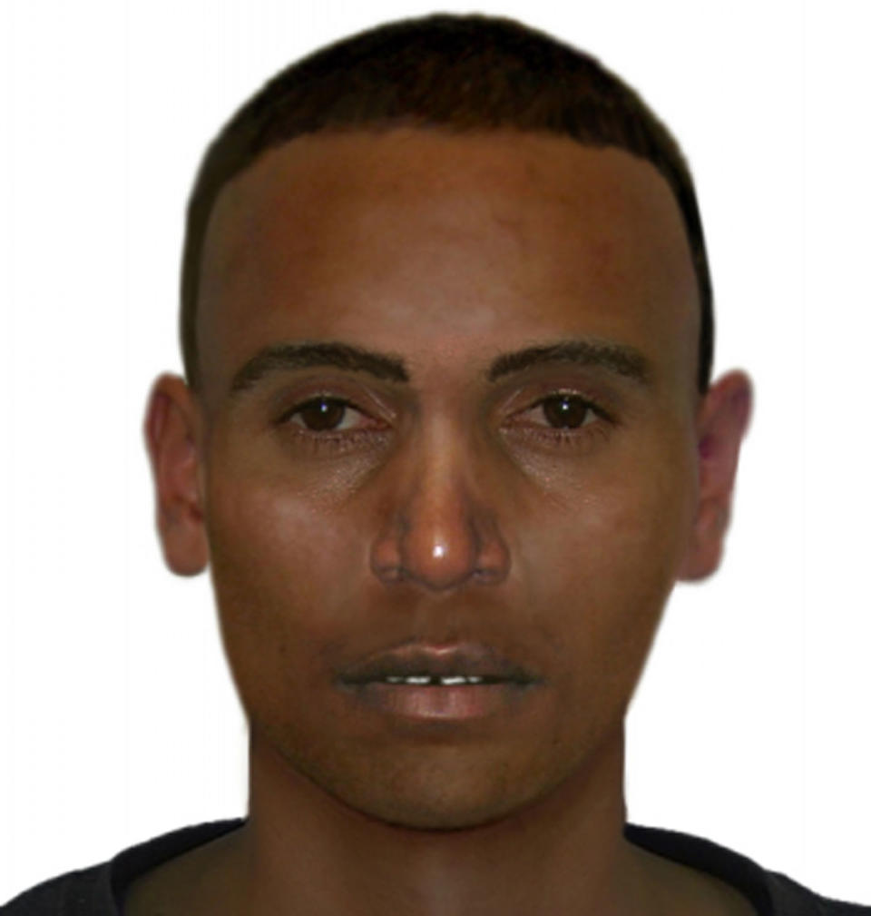 A composite image released by Victoria Police of a man they wish to speak to after a woman was sexually assaulted on a CBD-bound Melbourne tram. Source: Victoria Police