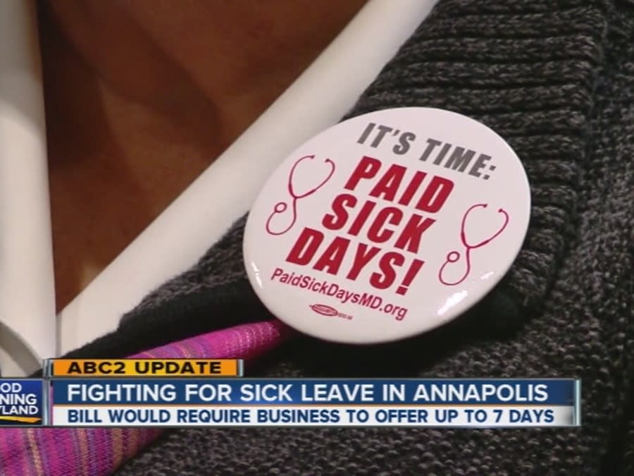 Dozens of people showed support for a bill that would require state businesses to offer paid sick days to their employees.