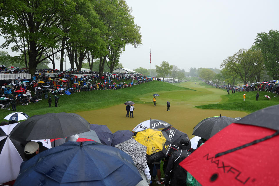 Oak Hill Country Club in the wet at the PGA Championship