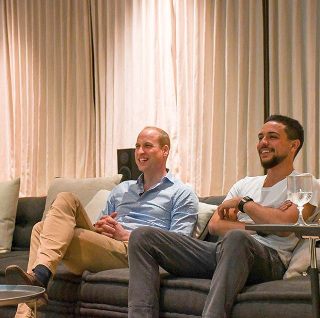 <p>Crown Prince Hussein bin Abdullah has made headlines around the world after being pictured watching the World Cup with Prince William. Photo: Instagram/alhusseinjo </p>