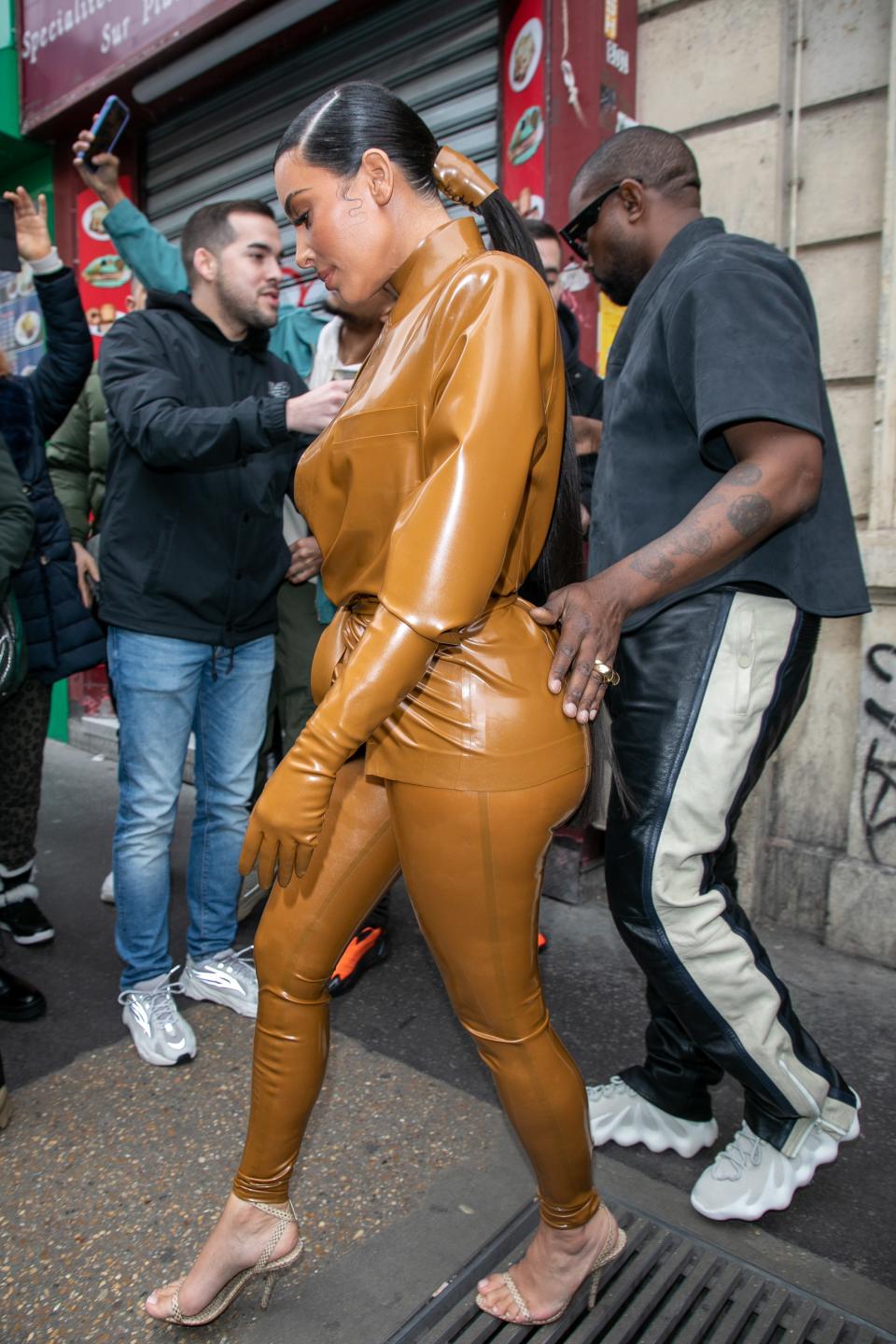 <h1 class="title">Kanye West & Kim Kardashian Leave K.West's Sunday Service At Theatre Des Bouffes Du Nord - Paris Fashion Week Womenswear Fall/Winter 2020/2021</h1><cite class="credit">Marc Piasecki/Getty Images</cite>