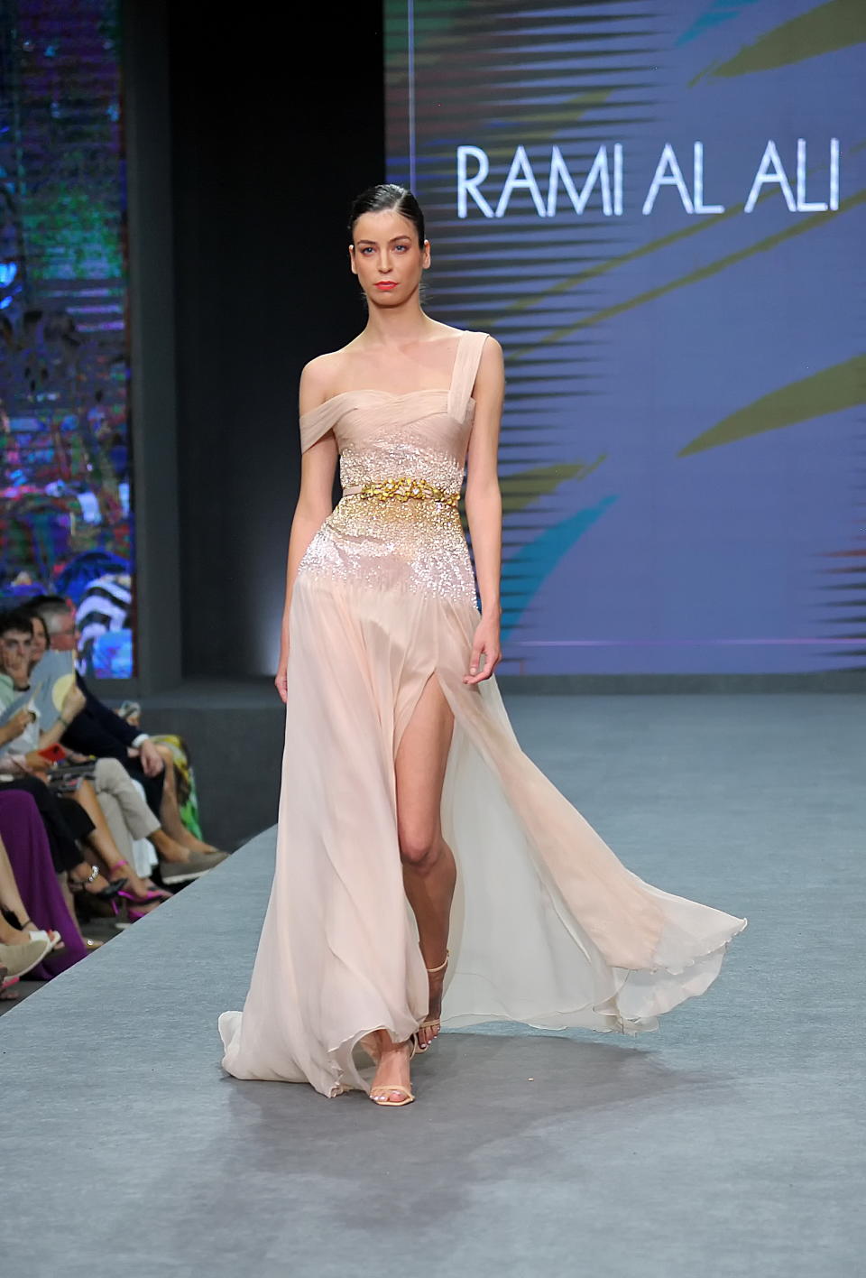 A model in a Rami Al Ali dress.