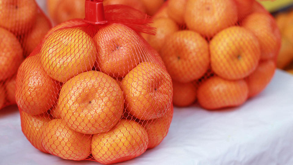 bagged produce, fruit, oranges, produce