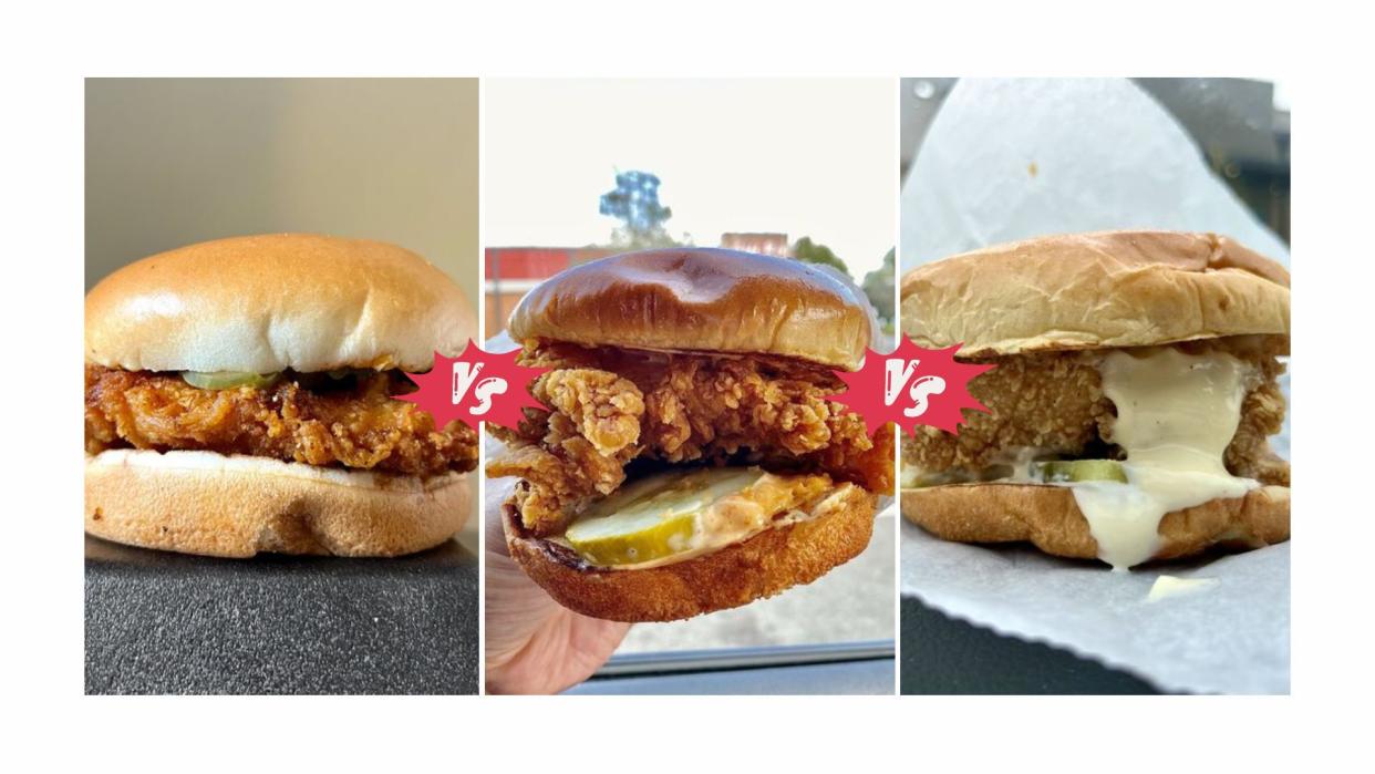 Fast-food chicken sandwiches from Wingstop, Popeyes, and KFC