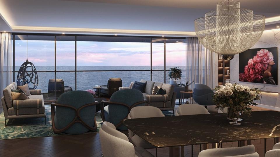 Artist's impression of a luxury apartment onboard a superyacht. (Source: somniosuperyachts.com)