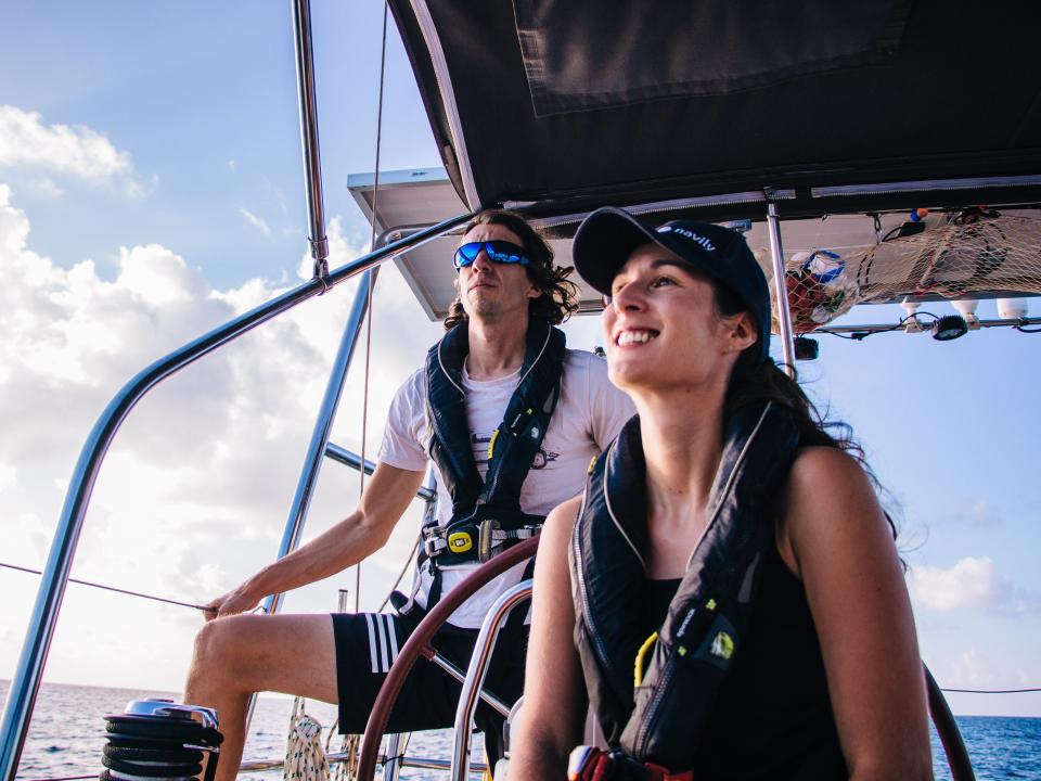The couple did a training course as neither had much prior sailing experience.