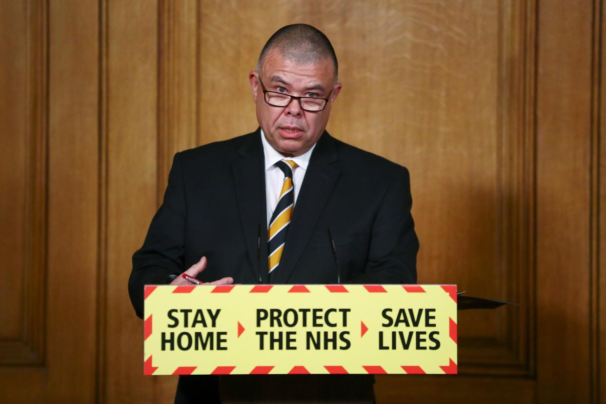 <p>Britain's deputy chief medical officer for England Jonathan Van-Tam speaks during a conference at 10 Downing Street, amid the coronavirus disease outbreak, in London on 17 March</p> (Reuters)